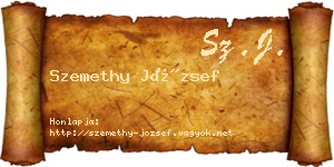 Szemethy József névjegykártya