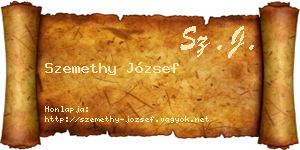 Szemethy József névjegykártya